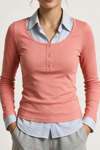 Scoop Neck Top in Candy Pink TOP ATTIR-WOMEN