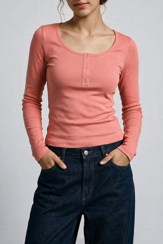 Scoop Neck Top in Candy Pink TOP ATTIR-WOMEN