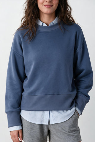Giant Sweatshirt in Steel Blue SWEATSHIRT ATTIR-WOMEN