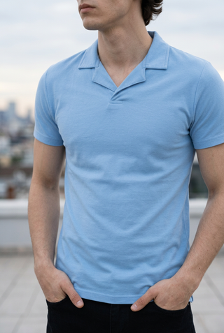 Revere Polo Shirt in Sky Blue POLO ATTIR-MEN