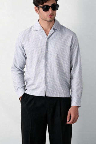 Boxy Fit Camp Collar Shirt in Diamond Blue SHIRT ATTIR-MEN