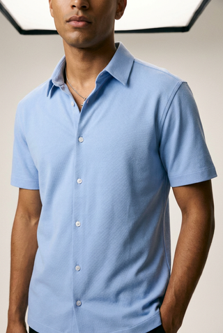 Pique Relaxed-fit Shirt in Sky Blue SHIRT ATTIR-MEN