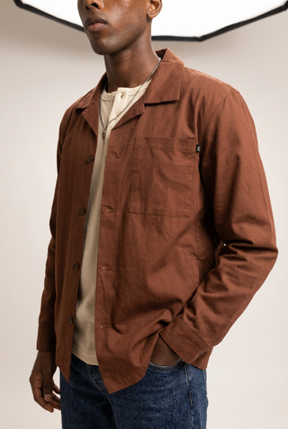 Cotton Shacket in Chocolate Brown SHACKET ATTIR-MEN