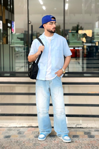 Basic Camp Collar Shirt in Sky - AttirSHIRT