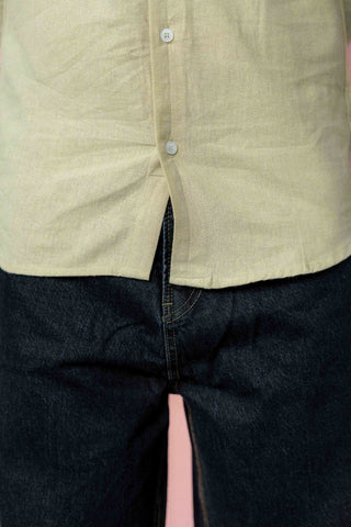 Basic Cotton Shirt in Khaki - AttirSHIRT