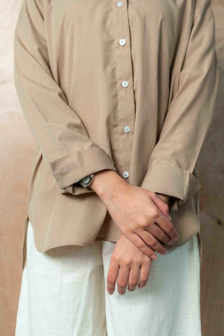Basic Relaxed Shirt in Beige - AttirSHIRT