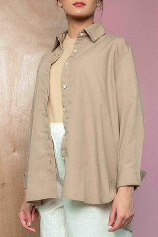 Basic Relaxed Shirt in Beige - AttirSHIRT