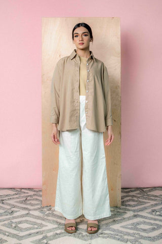 Basic Relaxed Shirt in Beige - AttirSHIRT