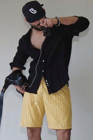 Basic Shorts in Yellow Stripe - AttirSHORT