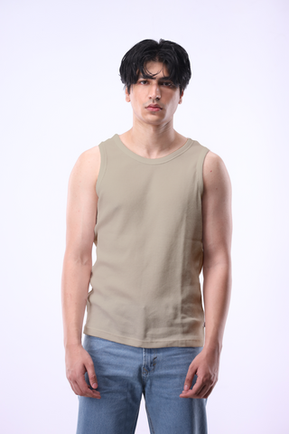 Waffle Textured Tank Top in Skin