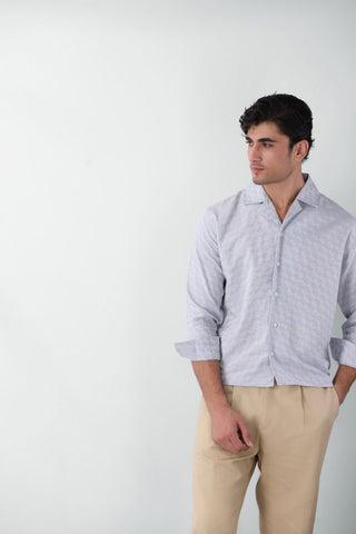 Boxy Fit Camp Collar Shirt in Diamond Blue - AttirSHIRT