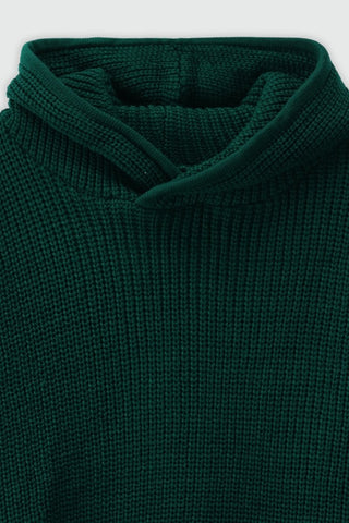 Cardigan Knitted Oversized Hoodie in Bottle Green - AttirHOODIESWEATER