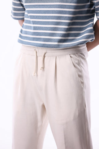Casual Front Pleated Wide - leg Trouser in Ivory - AttirBOTTOM