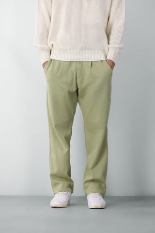 Casual Pleated Wide - leg Trouser in Matcha Green - AttirBOTTOM