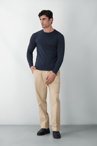 Perfect Fit Long Sleeves T-shirt in Dark Navy
