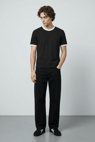 Contrast Trims T-shirt in Black - AttirTEE