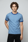 Contrast Trims T-shirt in Blue TEE ATTIR-UNISEX
