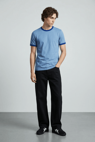 Contrast Trims T-shirt in Blue - AttirTEE