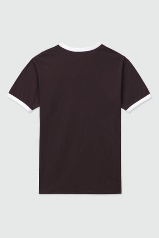 Contrast Trims T-shirt in Chocolate - AttirTEE