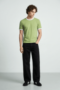 Contrast Trims T-shirt in Matcha TEE ATTIR-UNISEX