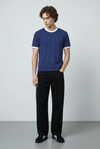 Contrast Trims T-shirt in Navy TEE ATTIR-UNISEX