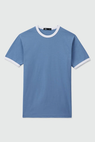 Contrast Trims T-shirt in Sky Blue - AttirTEE
