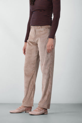 Corduroy Straight - Fit Pants in Nude - AttirPANT