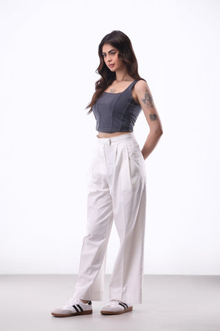 Corset Top in Dark Grey - AttirTOP