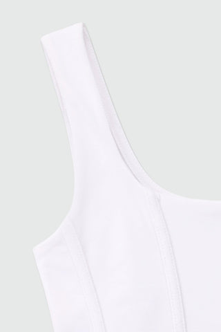 Corset Top in White - AttirTOP