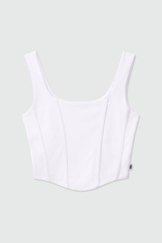 Corset Top in White - AttirTOP