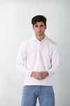 Cotton Polo Sweatshirt in White POLOSWEATSHIRT ATTIR-MEN