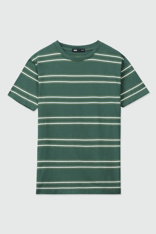 Cotton T-shirt in Green Stripes - AttirTEE
