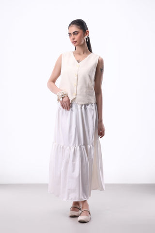 Cotton Waistcoat in Ivory - AttirVEST