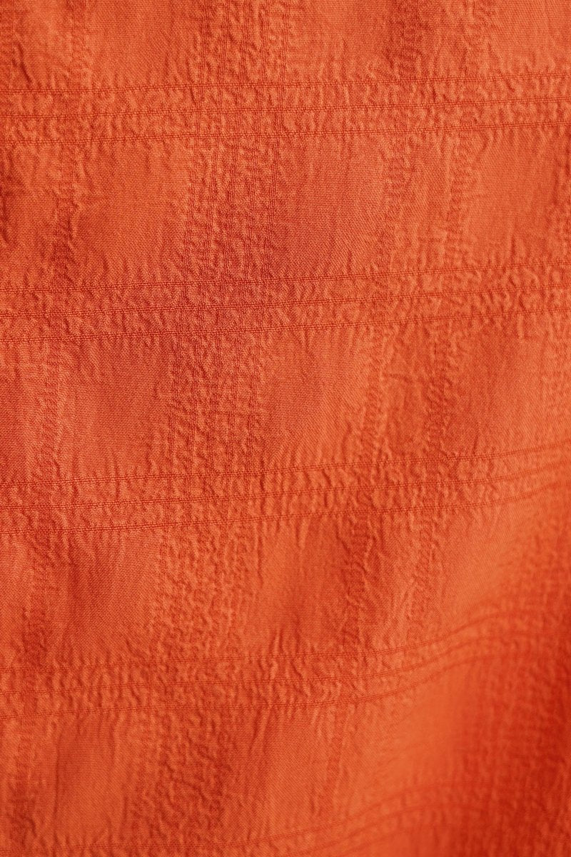 Creased-Effect Over Shirt in Orange