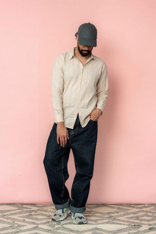 Embroidered Cotton Shirt in Sand - AttirSHIRT