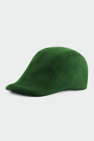 Fuzzy Wool Flat Cap in Green - AttirCAP