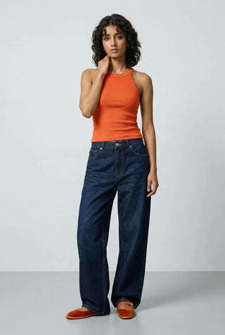 Halter Neck Top in Fluorescent Orange - AttirTOP