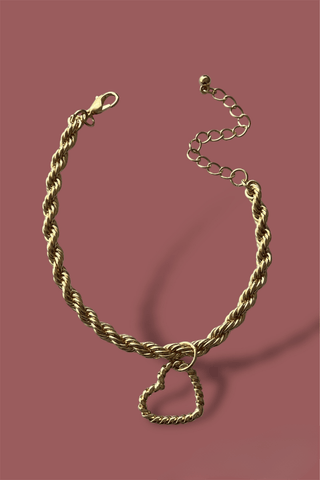 Heart Charm Chain Bracelet - AttirBRACELET