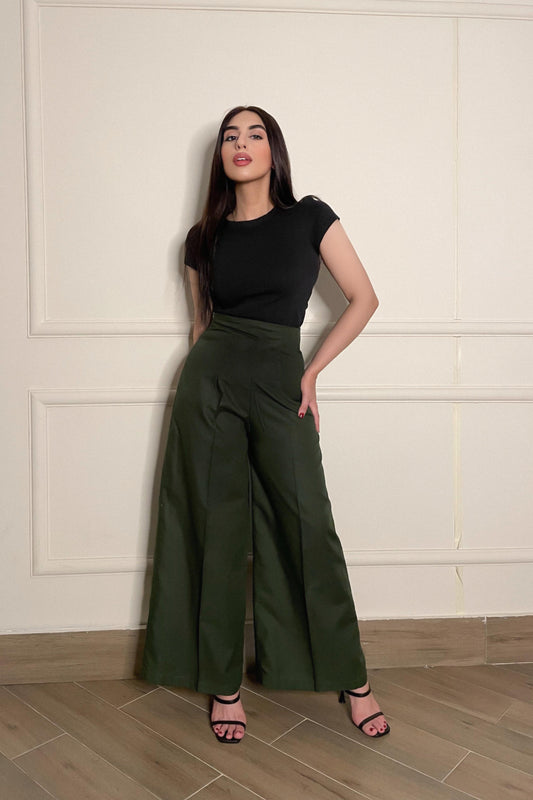 Cotton Culottes in Olive