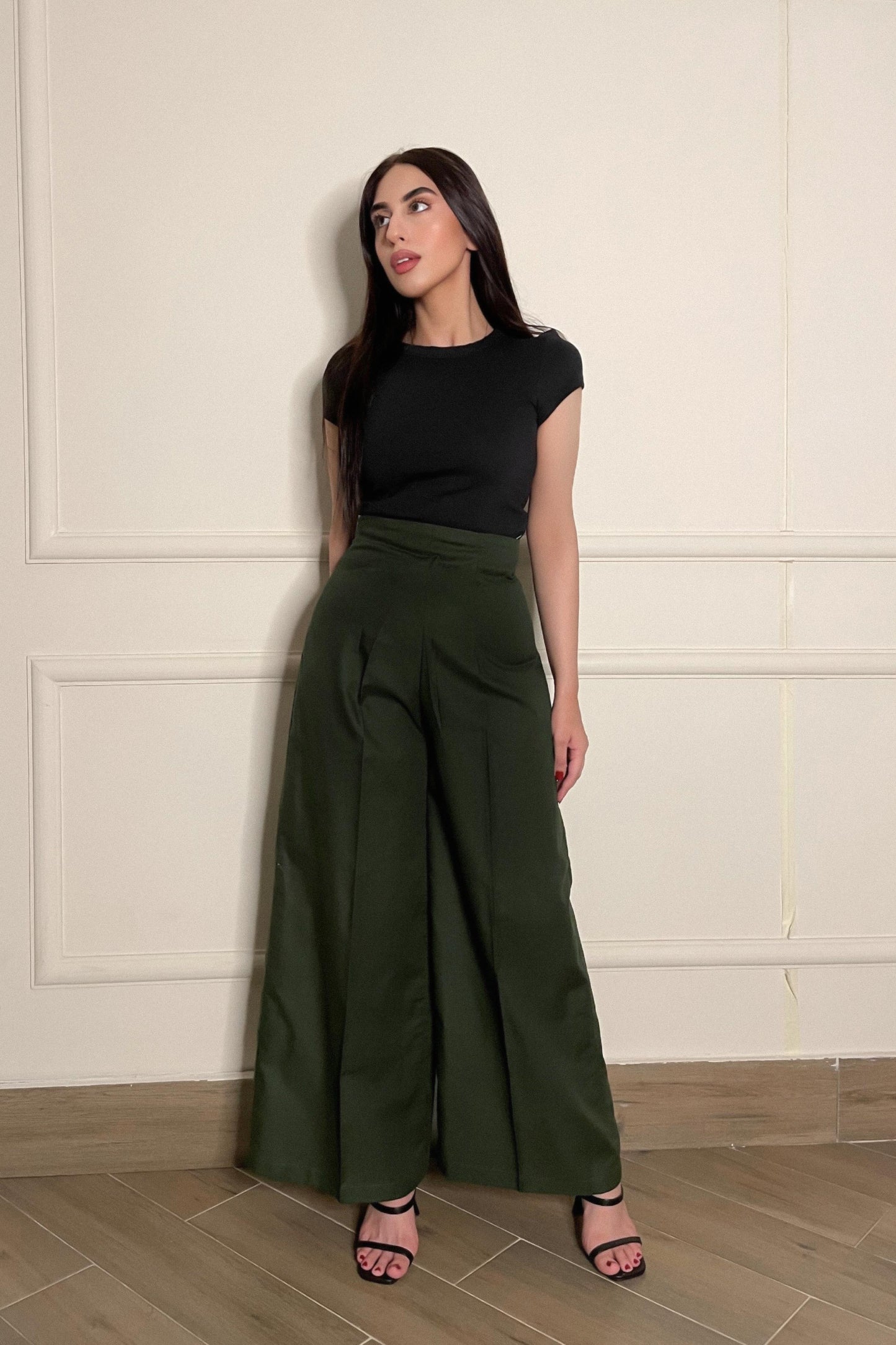 Cotton Culottes in Olive