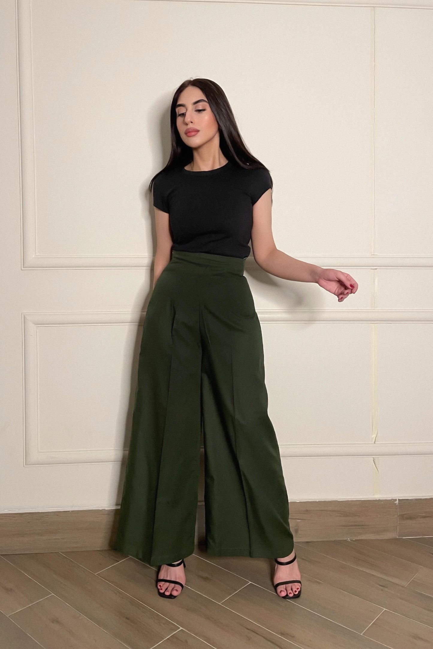 Cotton Culottes in Olive