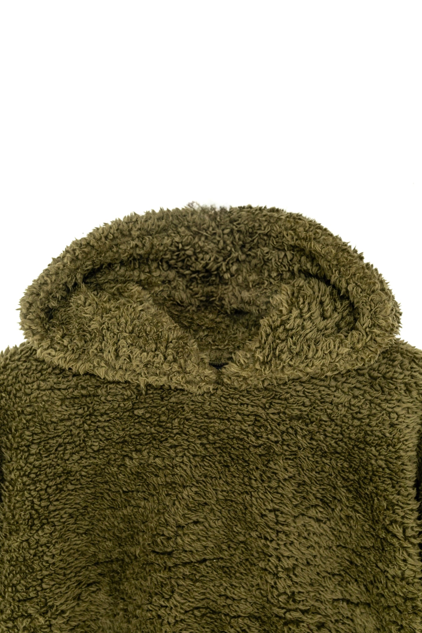 Teddy Fur Oversized Hood in Olive