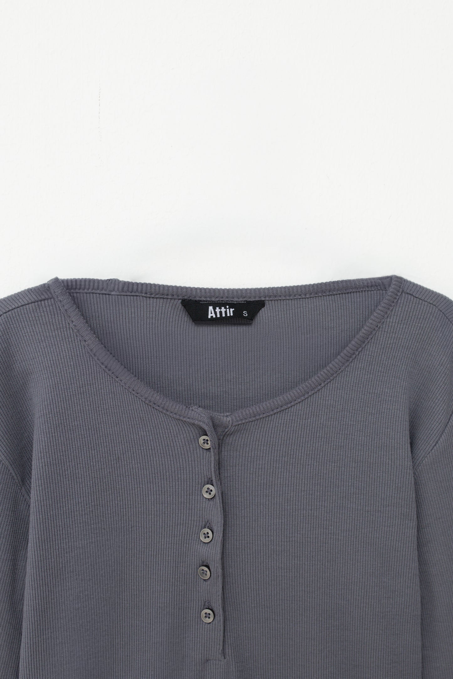 Henley Top in Shark Grey