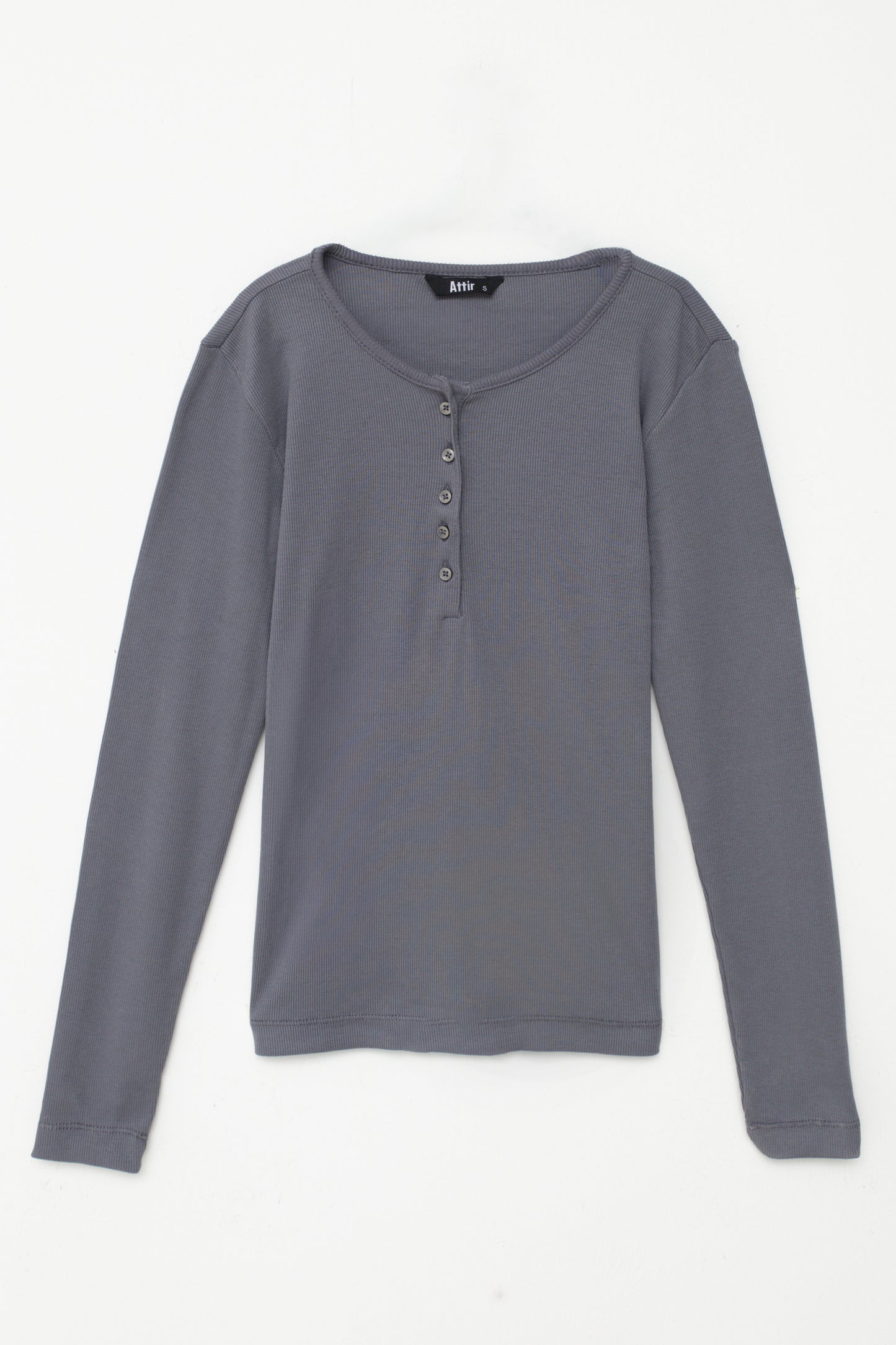 Henley Top in Shark Grey