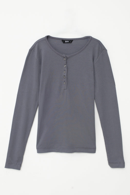 Henley Top in Shark Grey