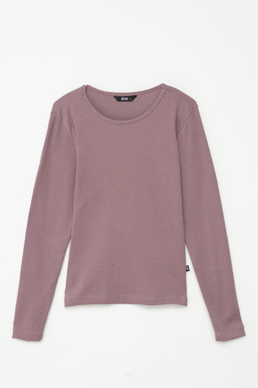 Round Neck Top in Mauve Purple