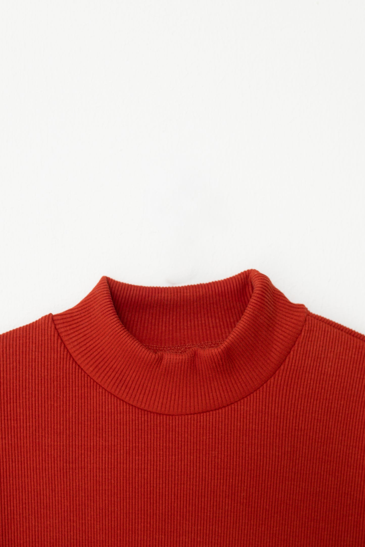 Mock Neck Bodysuit in Carrot Red