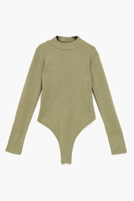 Mock Neck Bodysuit in Olive