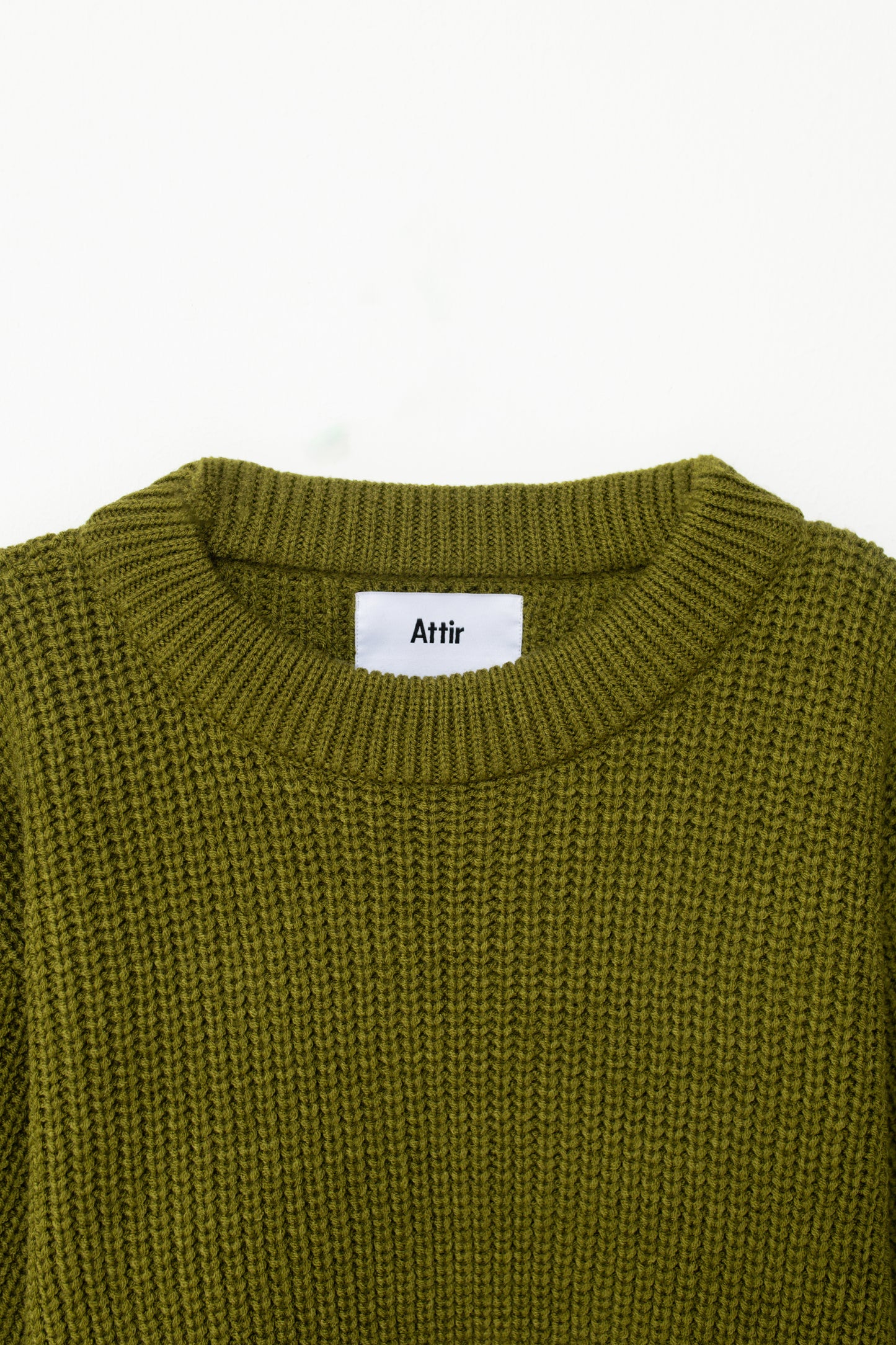 Loose-Knit High Neck Jumper in Green