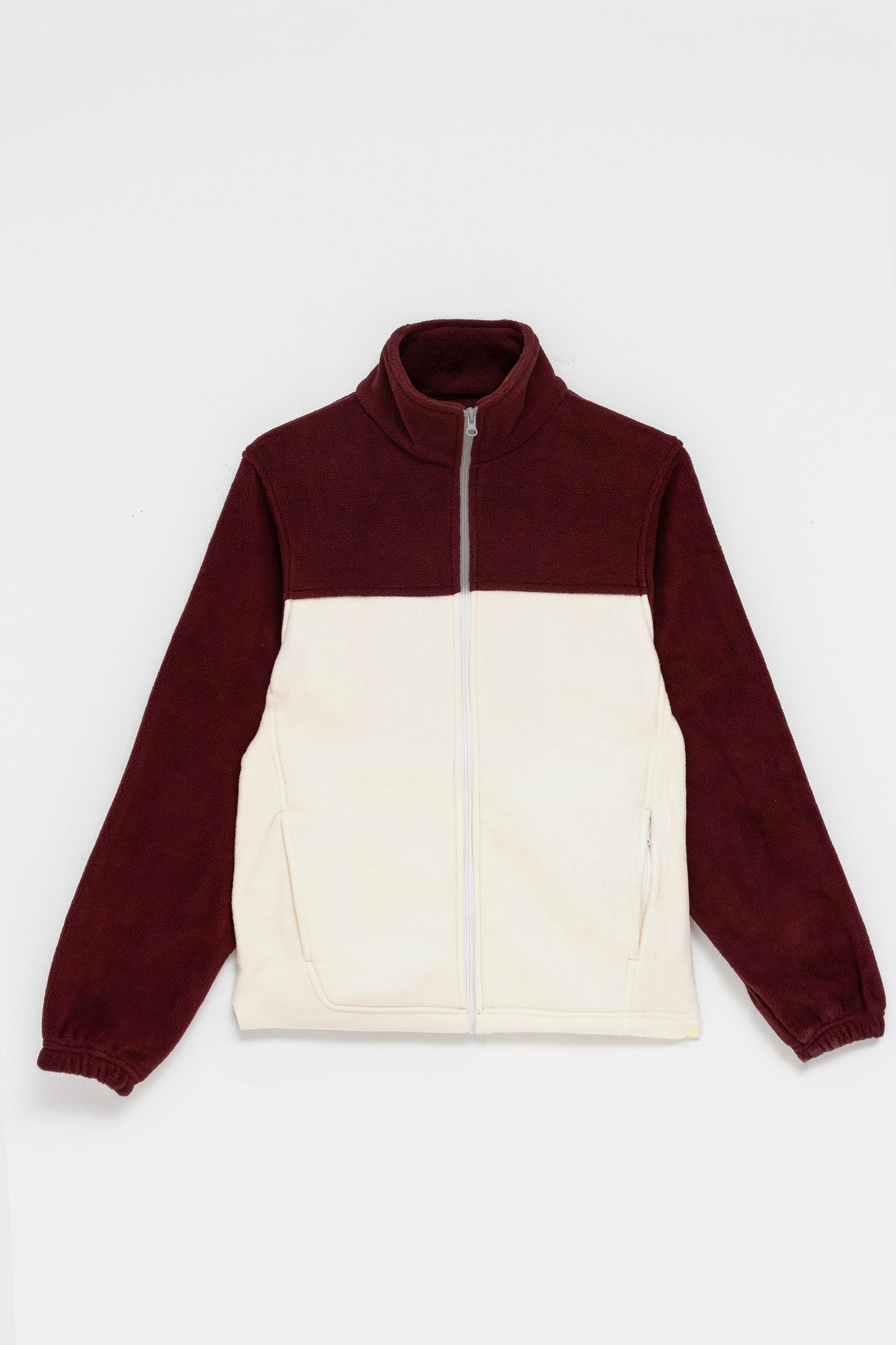 Polar Fleece Contrast Zipper in Maroon